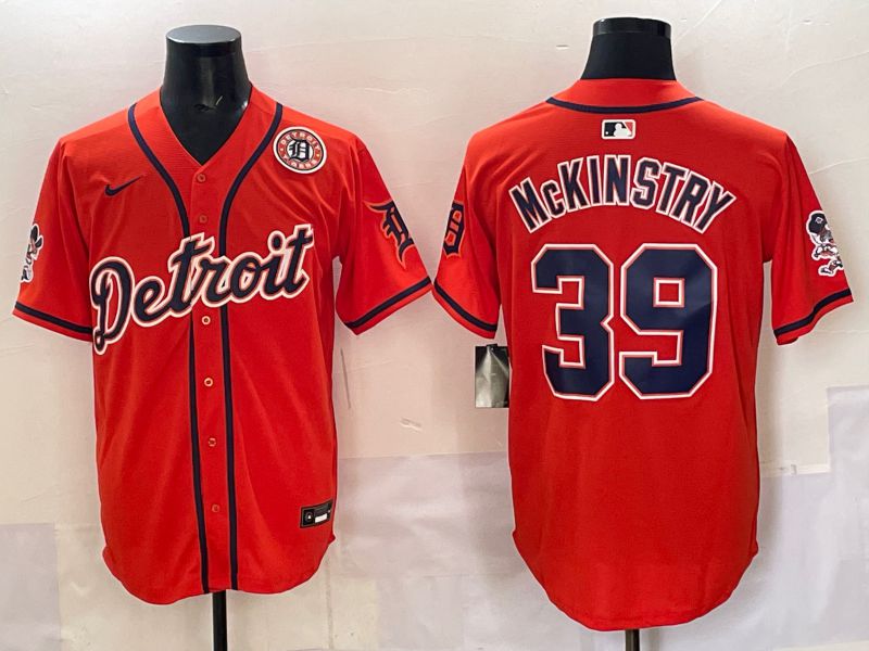 Men 2025 Detroit Tigers #39 Mckinstry Orange Nike MLB Jersey style 06->detroit tigers->MLB Jersey